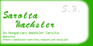 sarolta wachsler business card